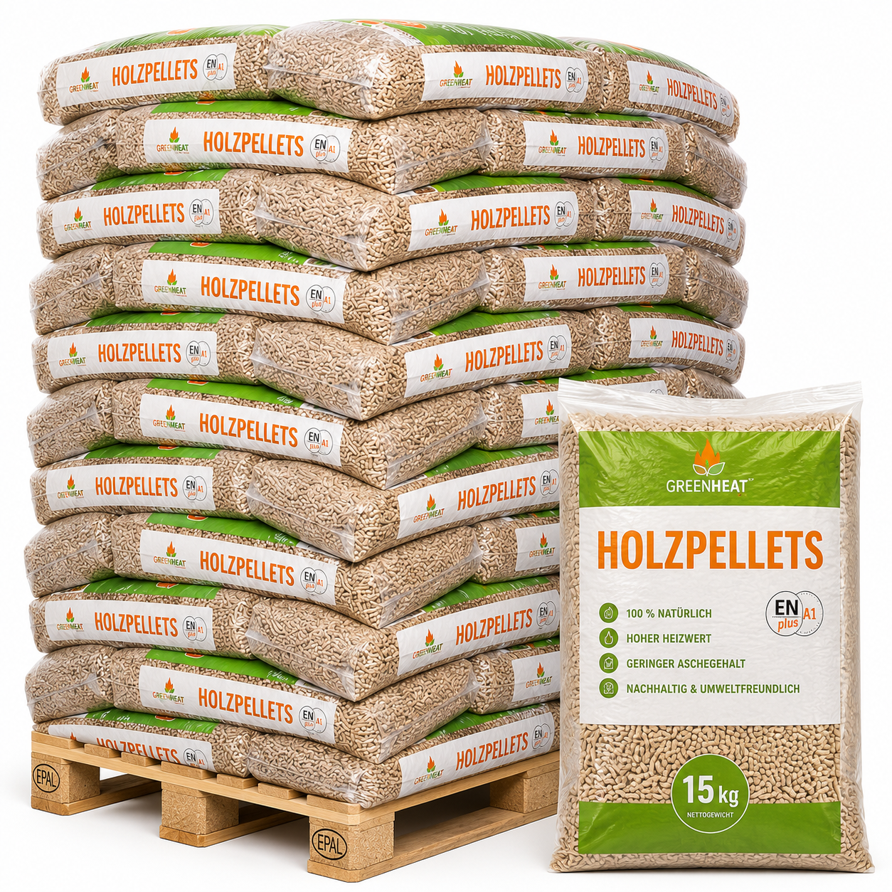 Saxoniapellets 6mm ENplusA1, 66 x 15kg Palette