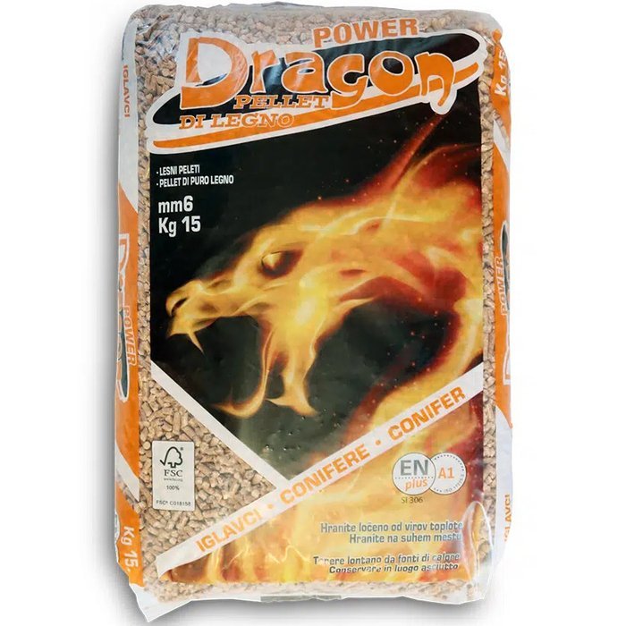 DRAGON Holzpellets 6mm ENplusA1, 65 x 15kg Palette